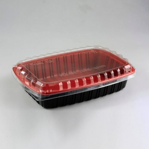 Black n red rect containers & lids